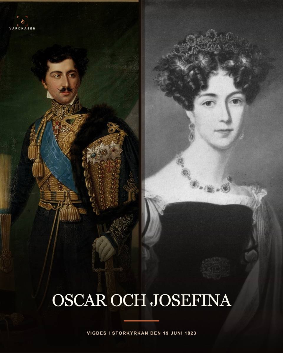 Porträtt av Oscar I och Josefina av Leuchtenberg
