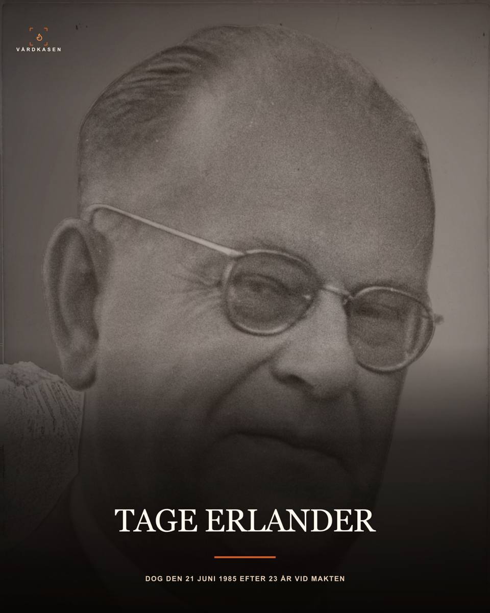 Porträtt av Tage Erlander, Sveriges statsminister 1946–1969