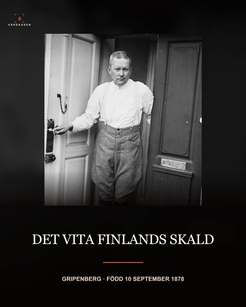 Bertel Gripenberg vid Diktarhemmet i Borgå 1930. Foto Bernhard Åström/Svenska litteratursällskapet i Finland, SLS 1555_123, via Wikimedia Commons. CC BY 4.0 https://creativecommons.org/licenses/by/4.0/. Beskuren, tonad och försedd med text.