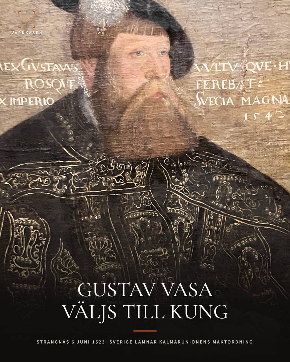 Porträtt av Gustav Vasa, vald till svensk kung i Strängnäs den 6 juni 1523.