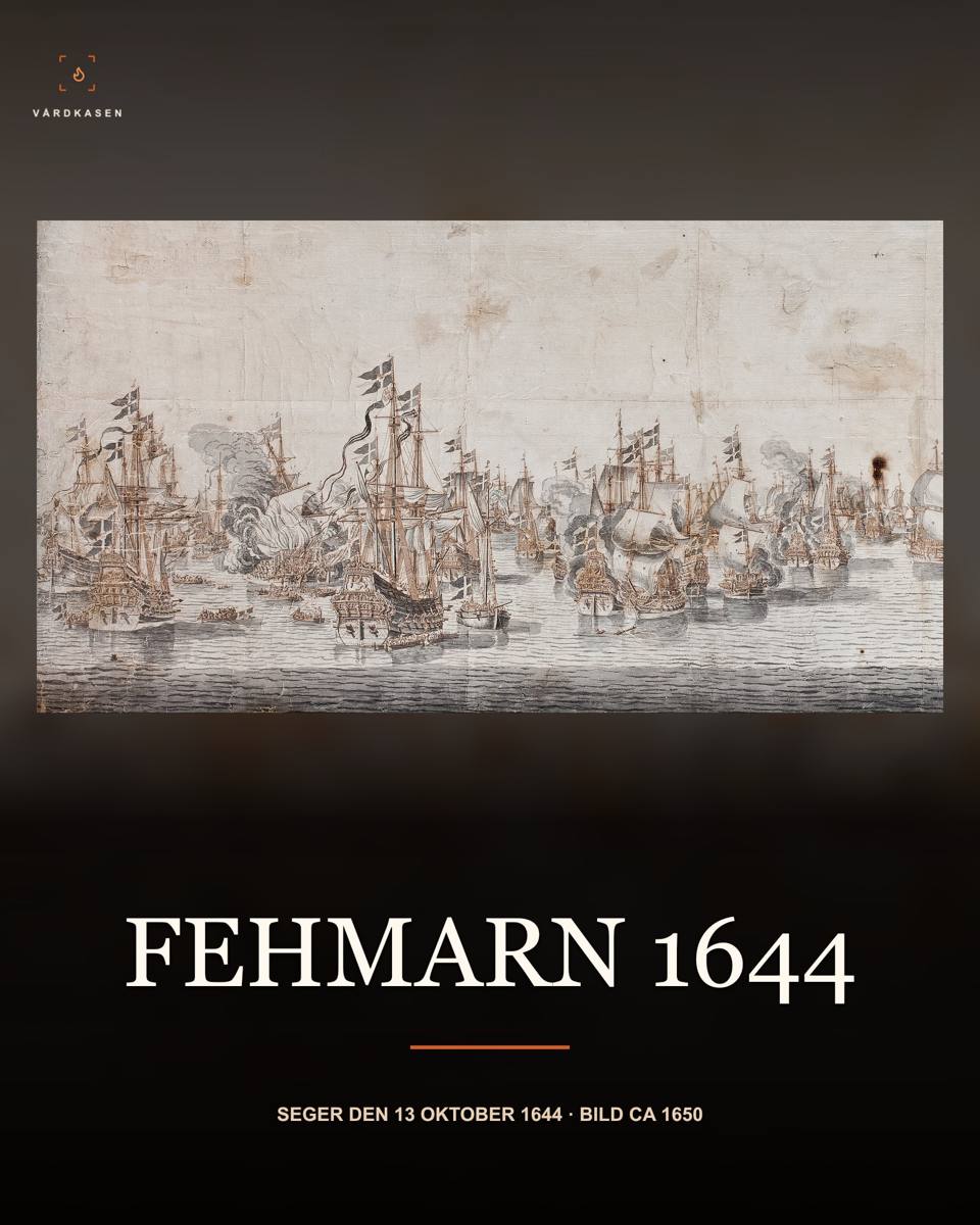 Willem van der Velde den äldre, Sjöslaget vid Fehmarn, cirka 1650, detalj. Skoklosters slott / Google Art Project via Wikimedia Commons. Public domain, PD-Art och Public Domain Mark; inte CC0. Beskärning, skalning, gradienter och typografi av Vårdkasen.