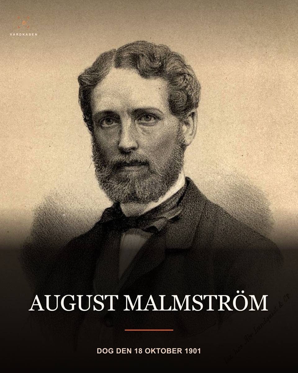 August Malmström, litografi hos Abr. Lundquist & Co., okänd konstnär, 1865 enligt Wikimedia Commons; uppgiven källa Norden. National-kalender för år 1866. Public Domain Mark 1.0 och PD-old. Beskärning, typografi och layout av Vårdkasen.