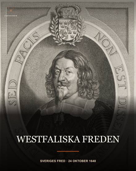 Johan Adler Salvius, kopparstick 1648 av Pieter de Jode efter Anselm van Hulle. Staats- und Universitätsbibliothek Hamburg, PPN663948983, enligt Commons. Public domain/PD-Art/PDM 1.0. Beskärning, toningar och typografi: Vårdkasen. Förhandlarporträtt, inte en underteckningsscen.